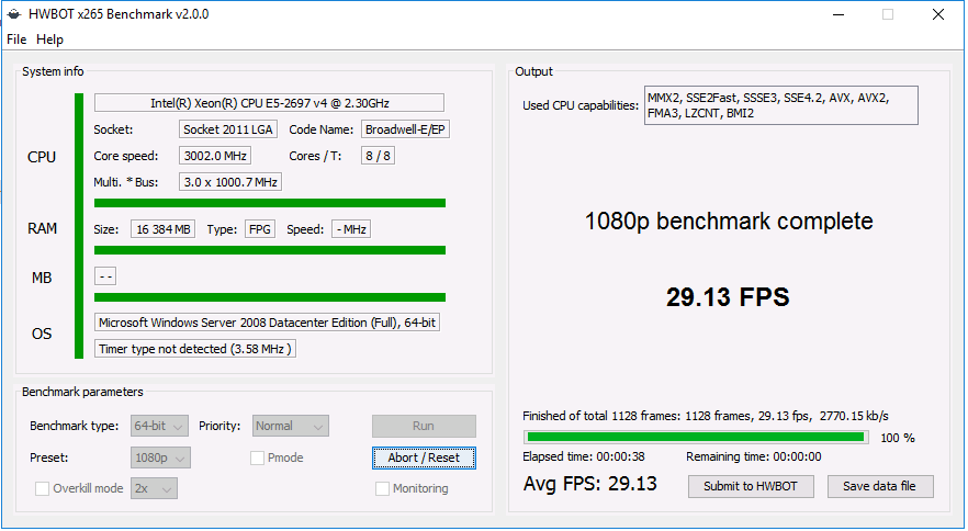 SIM-Cloud x256 1080p testing