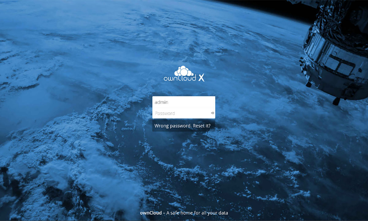 Screenshot from setup Owncloud