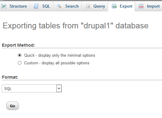 Database dump