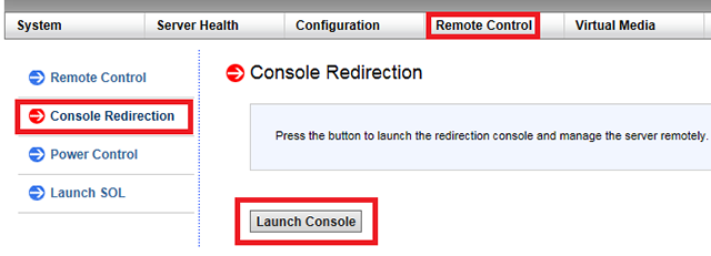 Launch console