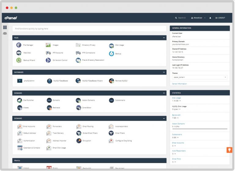 cPanel hosting control panel